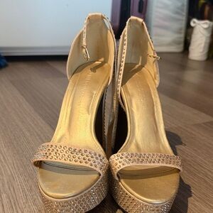 Fashion Nova Gold Rhinestone Heels